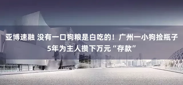 亚博速融 没有一口狗粮是白吃的！广州一小狗捡瓶子5年为主人攒下万元“存款”
