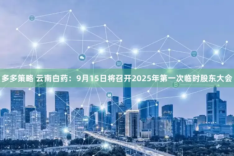多多策略 云南白药：9月15日将召开2025年第一次临时股东大会