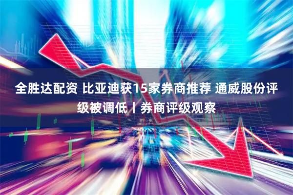 全胜达配资 比亚迪获15家券商推荐 通威股份评级被调低丨券商评级观察